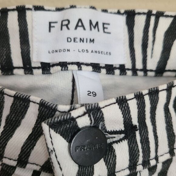 frame denim zebra print le high straight jeans womens size 29 - Picture 4 of 8
